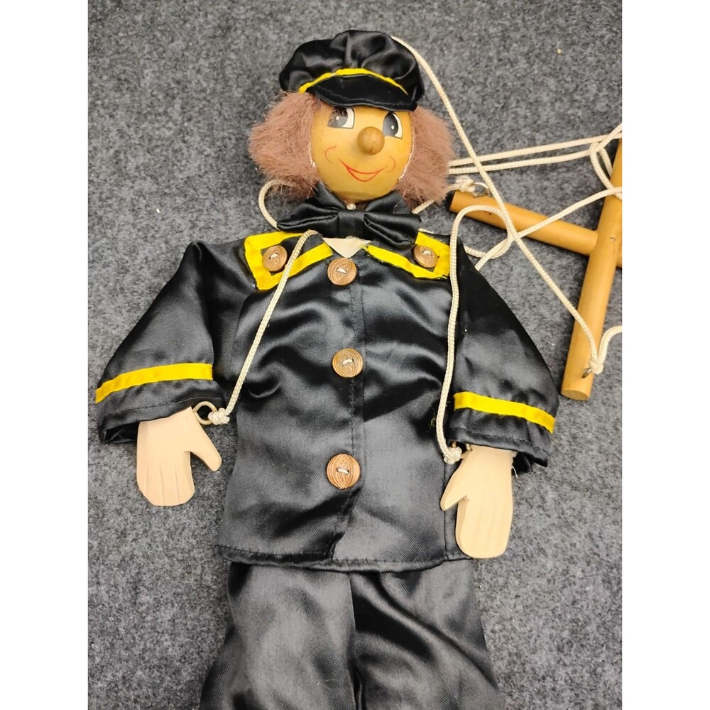 Vintage Sailor Military Policeman Wooden Marionette Puppet - Picture 3 of 8